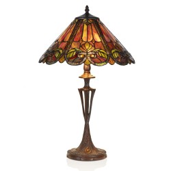 Stolní lampa Tiffany KT019011RED+PBLM11