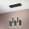 LED závěsné svítidlo Prado, 8 x 6,5 W, obdélník, černá