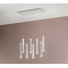 LED závěsné svítidlo Prado, 8 x 6,5 W, obdélník, bílá