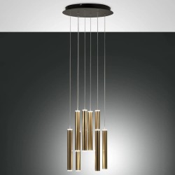 LED závěsné svítidlo Prado, 8 x 6,5 W, kruh, matná mosaz