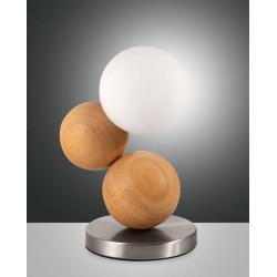 LED stolní lampa Micky, přírodní dub