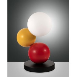 LED stolní lampa Micky, červená a žlutá