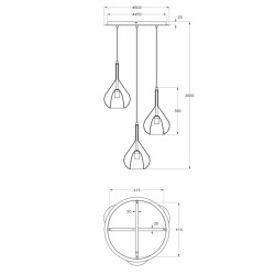 Závěsné svítidlo moderní Lila, 3 x 40 W