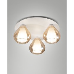 Stropní svítidlo moderní Lila, 3 x 40 W, ambra