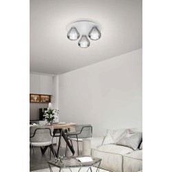 Stropní svítidlo moderní Lila, 3 x 40 W, kouřová