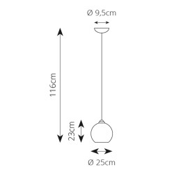Závěsné svítidlo rustikální Bolle G, 250 mm, Ceramiche Borso