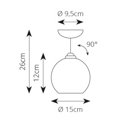 Stropní svítidlo rustikální Bolle D, Ceramiche Borso