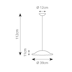 Závěsné svítidlo rustikální Merletto B, 390 mm