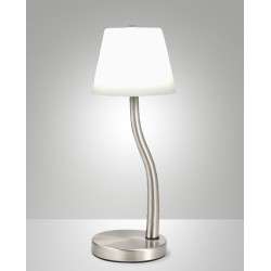 LED stolní lampa Ibla, matný nikl