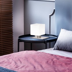 Stolní lampa moderní Zara, matný nikl