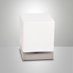 LED stolní lampa Brenta, matný nikl