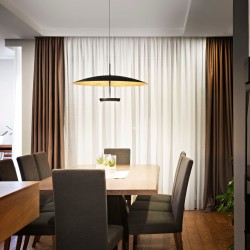 LED závěsné svítidlo Yuko, zlatý list / černá