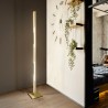 LED stojací lampa Ling, mosaz