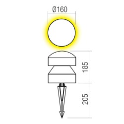 LED sloupková svítidla Cliff, 8 W, 360°