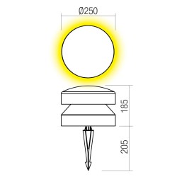 LED sloupková svítidla Cliff, 15 W, 360°