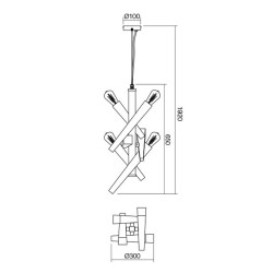 Lustr moderní Galea, 6 x 42 W, svislý