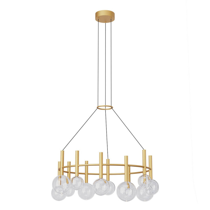 LED lustr moderní Bolla, 53 W - matná zlatá