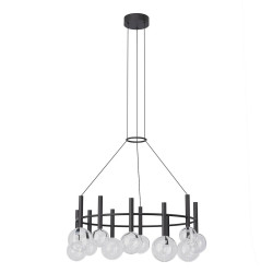 LED lustr moderní Bolla, 53 W - matná černá