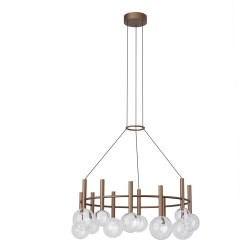 LED lustr moderní Bolla, 53 W - matná kávová