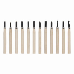 Sada mini dlát na dřevo s dřevěnou rukojetí, 12 kusů, Kreator