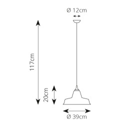 Závěsné svítidlo Industrial O, 390 mm, Ceramiche Borso