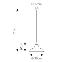 Závěsné svítidlo Industrial C, 390 mm, Ceramiche Borso