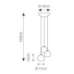 Závěsné svítidlo Moonlight, 3 x 150 mm, Ceramiche Borso
