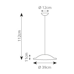 Závěsné svítidlo Merletto, 390 mm, Ceramiche Borso