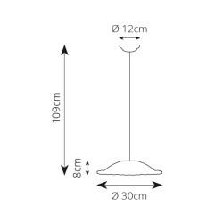 Závěsné svítidlo Merletto, 300 mm, Ceramiche Borso