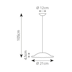 Závěsné svítidlo Merletto, 210 mm, Ceramiche Borso