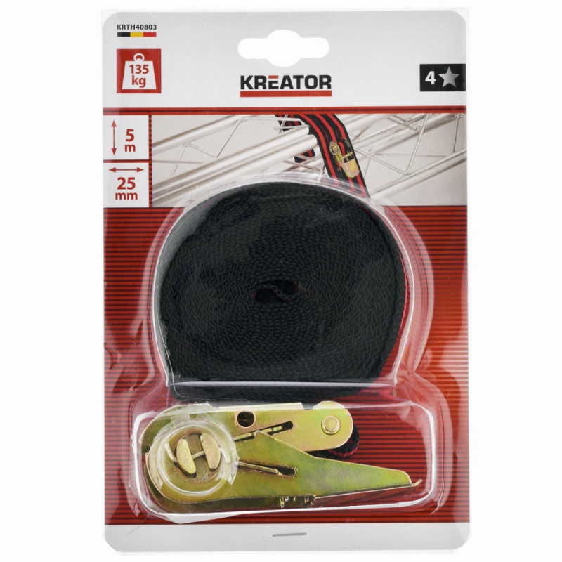 Popruh upínací s ráčnou, 135 kg, 5 m, KRTH40803