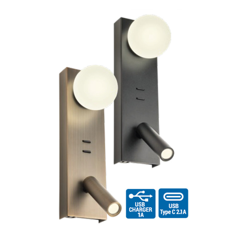 LED nástěnná svítidla Norma, 5 + 3 W