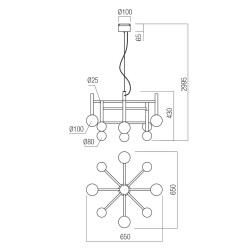 LED lustry moderní Bolla, 42 W