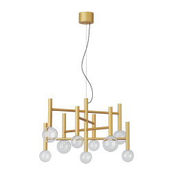 LED lustr moderní Bolla, 42 W - matná zlatá