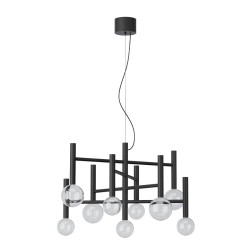 LED lustr moderní Bolla, 42 W - matná černá