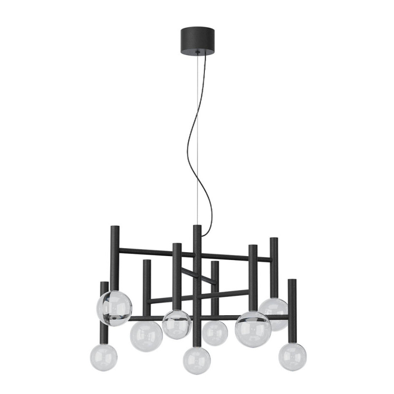 LED lustr moderní Bolla, 42 W - matná černá