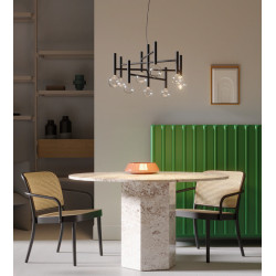 LED lustr moderní Bolla, 42 W - matná černá