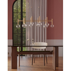 LED lustr moderní Bolla, 44 W - matná zlatá