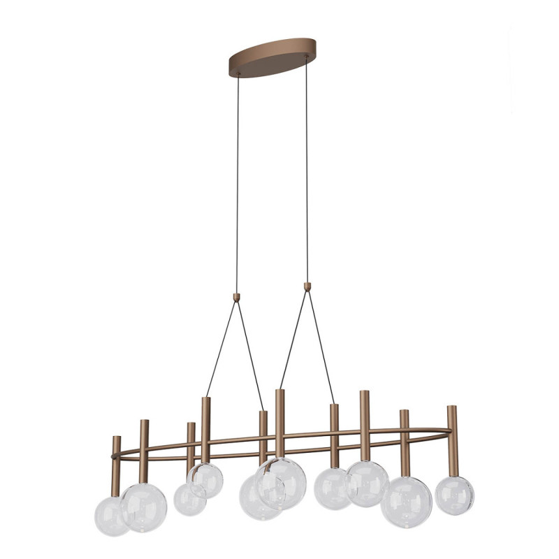 LED lustr moderní Bolla, 44 W - matná kávová