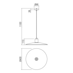 Závěsné svítidlo moderní Fresno, 400
