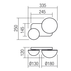 LED nástěnná svítidla Lumien, 13,4 W