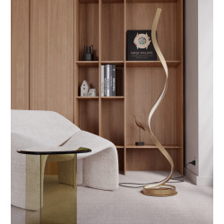 LED stojací lampa Torsion - matná zlatá