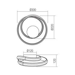 LED nástěnná svítidla Torsion, 20 W