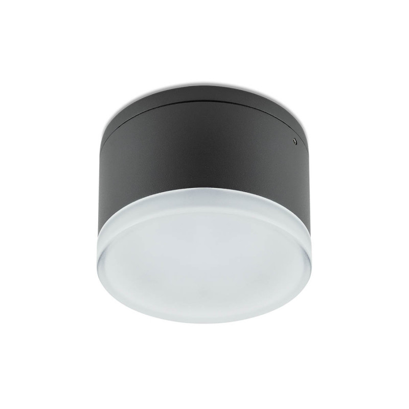 LED stropní svítidlo venkovní Akron, kulaté - tmavá šedá