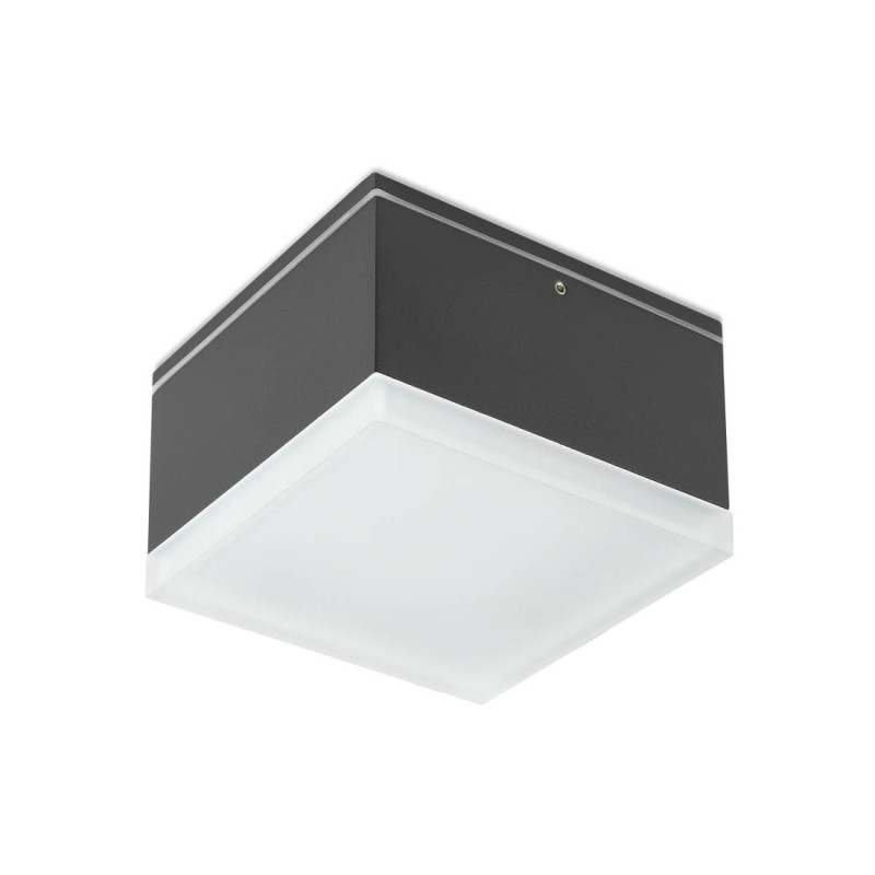 LED stropní svítidlo venkovní Akron, čtvercové - tmavá šedá