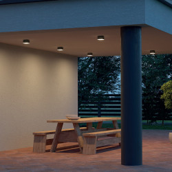 LED stropní svítidlo venkovní Akron, čtvercové - tmavá šedá
