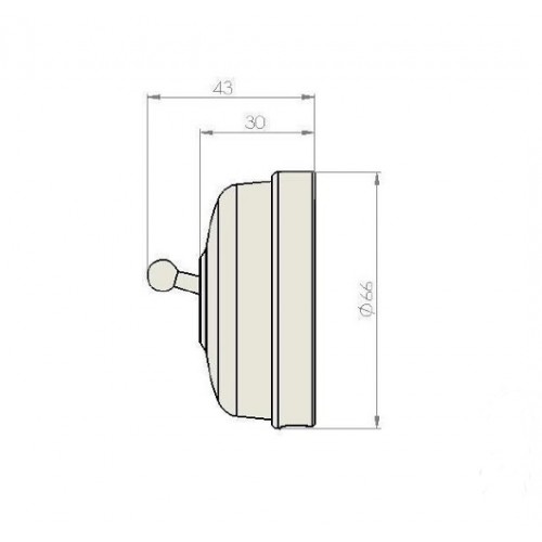 Přepínač schodišťový 60-308-64 - bílá/leštěný chrom