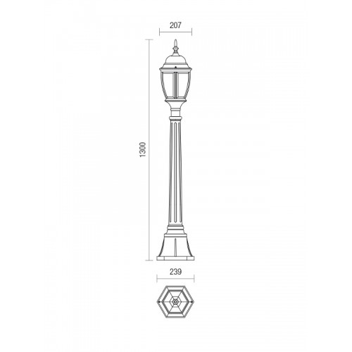 Sloupkové svítidlo Sevilla 9608 rustikální venkovní Smarter, 1300mm