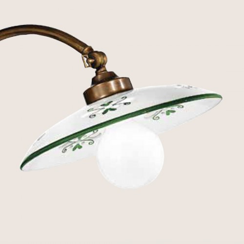 Nástěnné rustikální svítidlo Bassano 411/1AP-MD-BR-CE1-VE Cremasco - zelený dekor