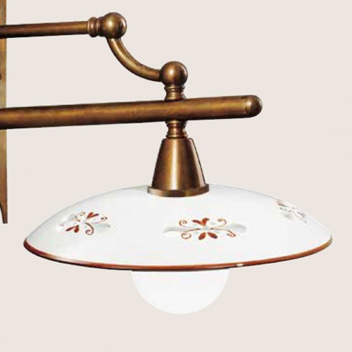 Nástěnné rustikální svítidlo Bassano 354/1AP-BR-CE1-MA Cremasco - hnědý dekor
